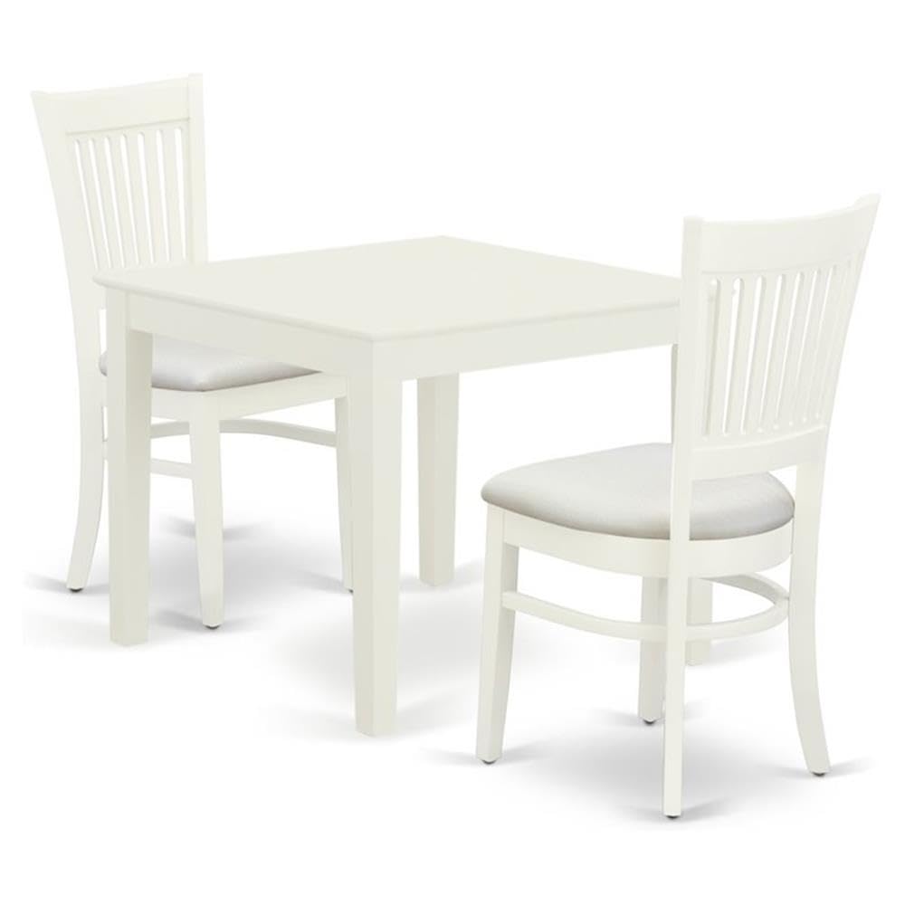 Oak Square Dining Set Wood Table 4 Fabric Chairs