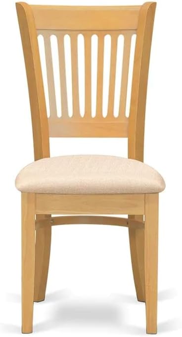 Oak Square Dining Set Wood Table 4 Fabric Chairs