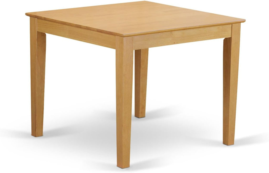 Oak Square Dining Set Wood Table 4 Fabric Chairs