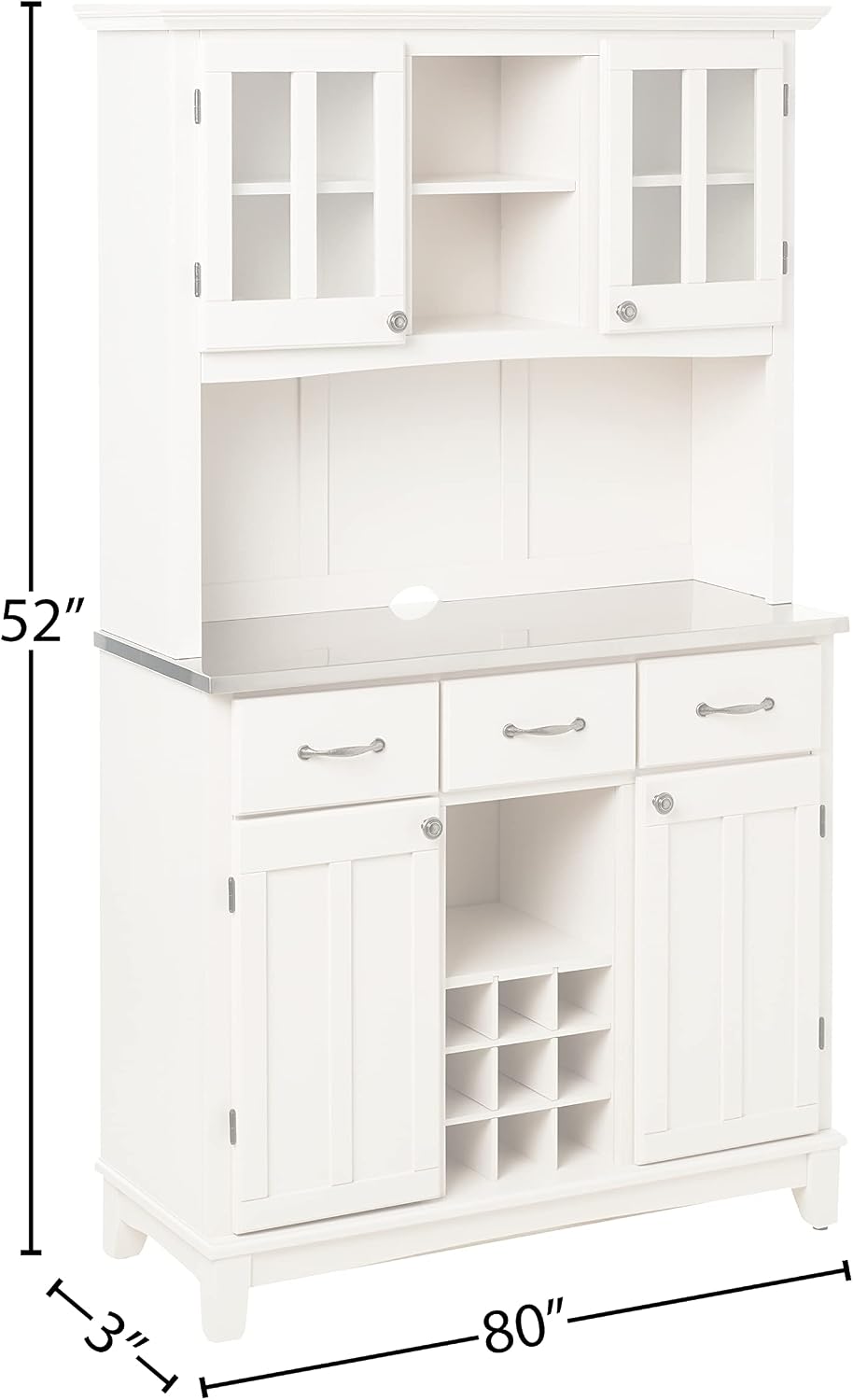 Off White Wooden Sideboard Storage Hutch Cabinet