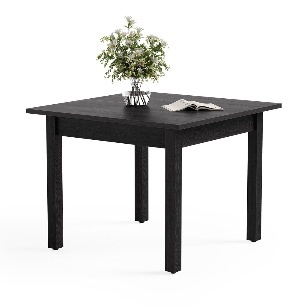 Oak Brown Square Dining Table Seats Four People