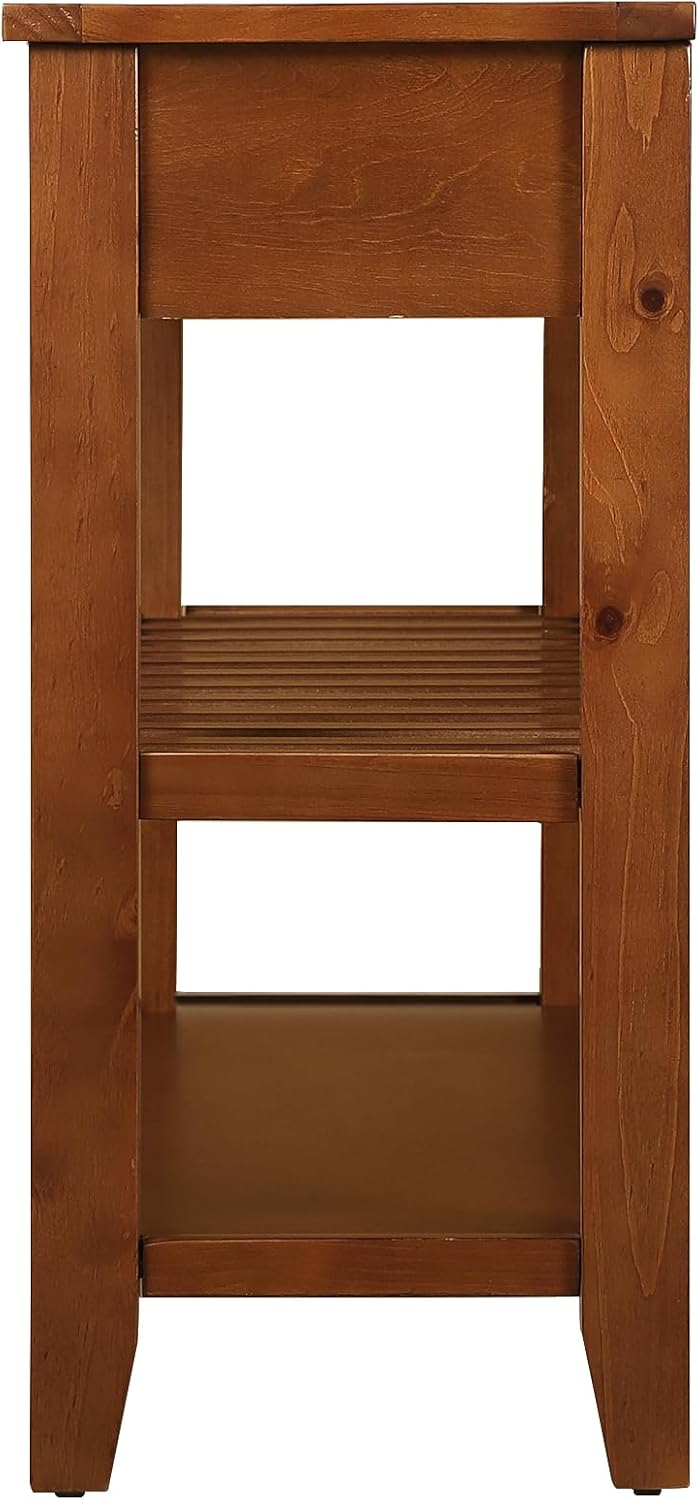 Entryway Console Table Drawers Lower Shelves Brown