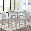 Silver Grey Square Wood Dining Table Seats Four