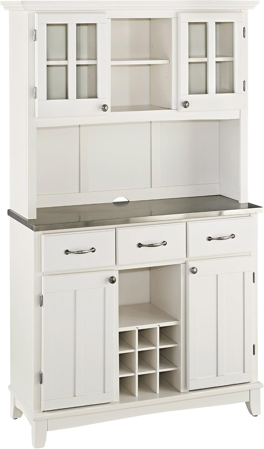 Off White Wooden Sideboard Storage Hutch Cabinet