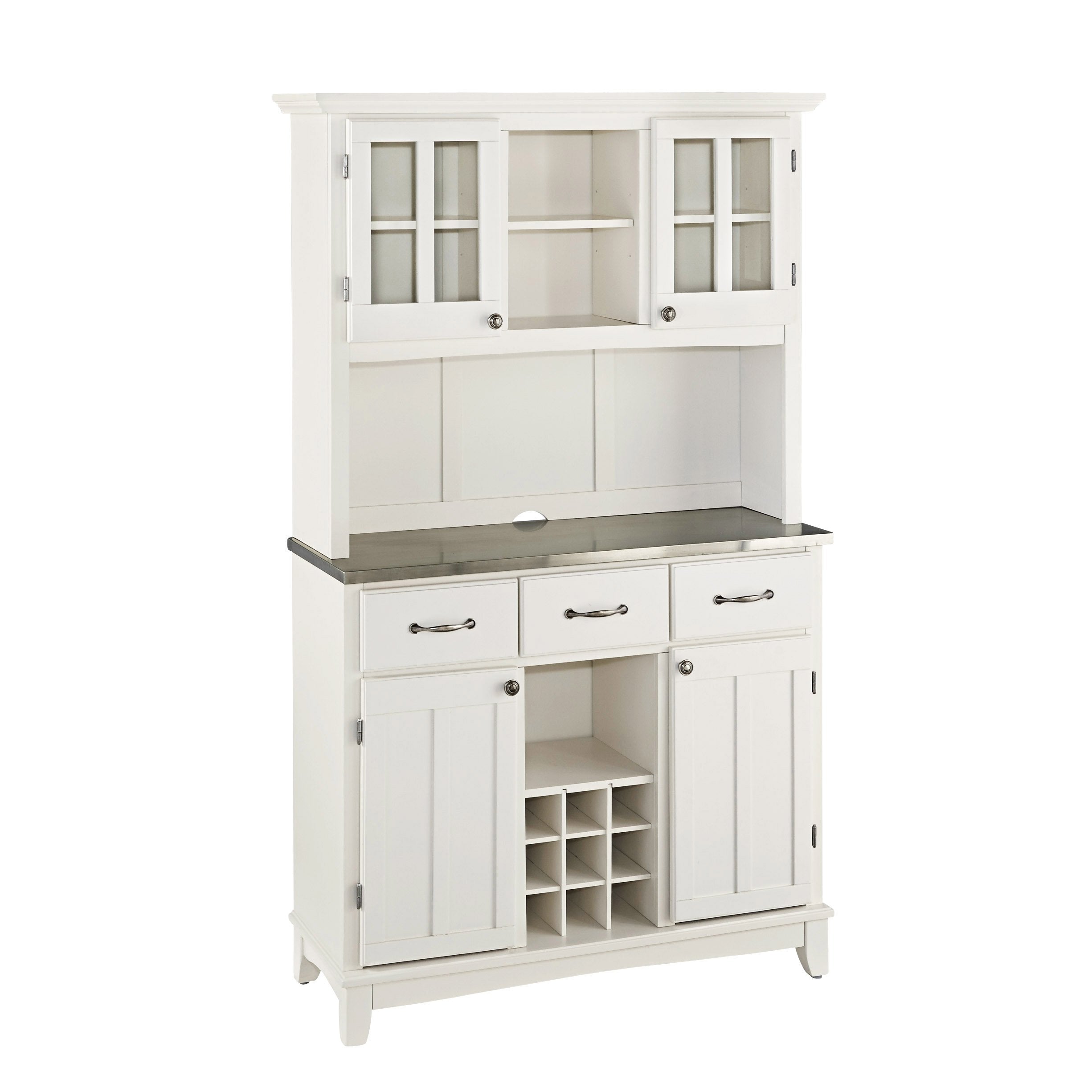 Off White Wooden Sideboard Storage Hutch Cabinet