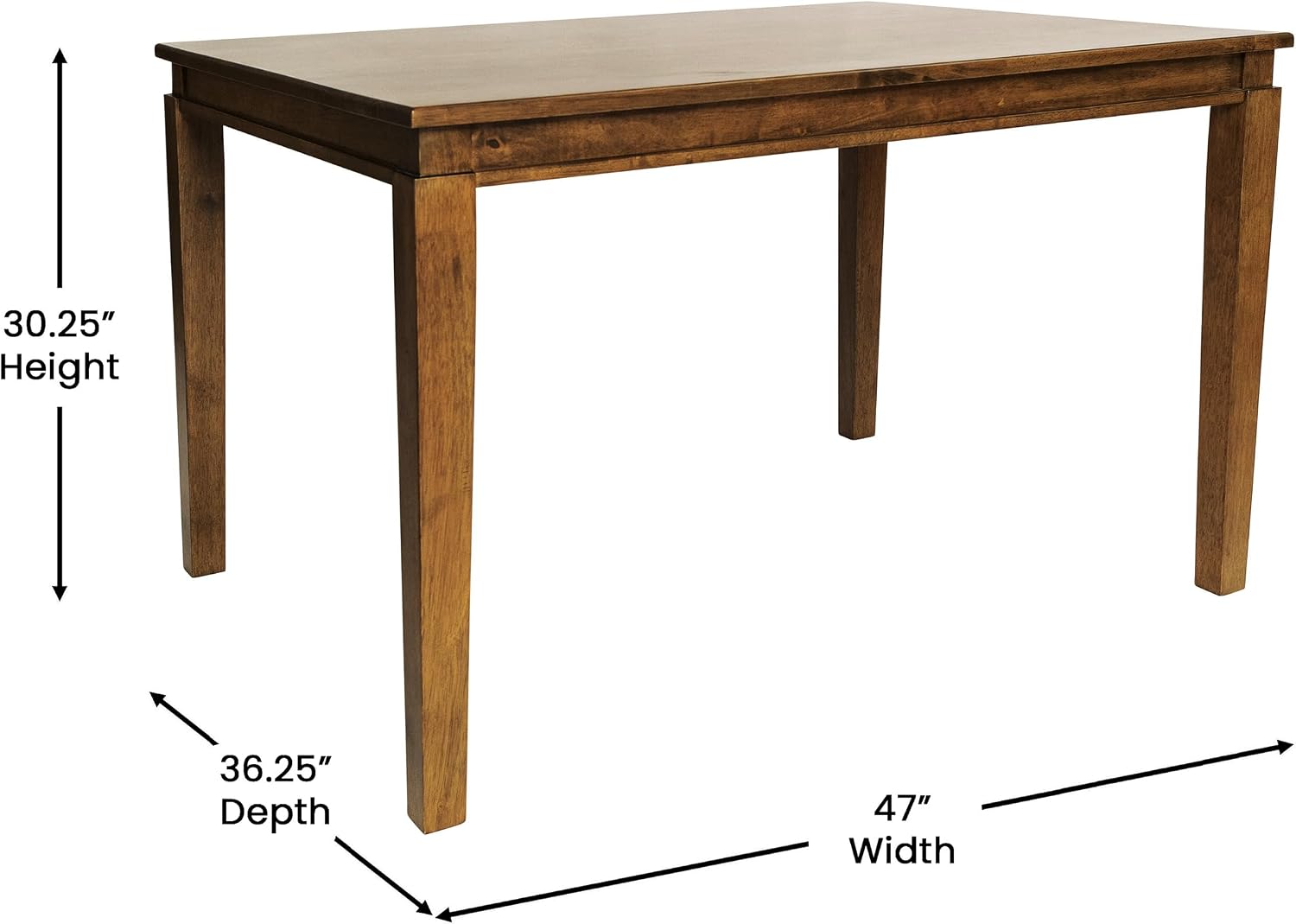 Brown Matte Wood Dining Table Seats Four People