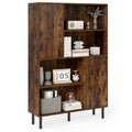 4-Tier Tall Sideboard Cabinet Doors Shelves Natural