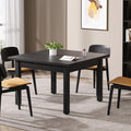 Oak Brown Square Conference Table Wood Legs Seats 4
