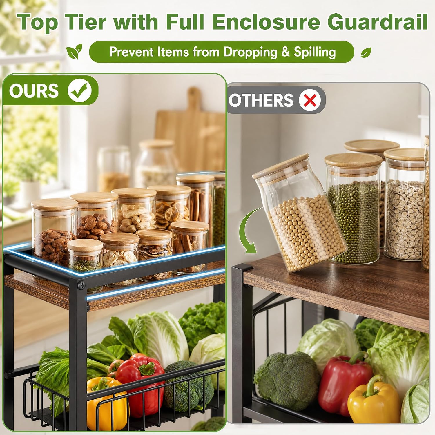 5-Tier Slim Cart with Four Pull Out Baskets
