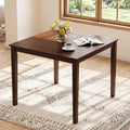 Walnut Wood Square Dining Table Rubber Legs Seats 4