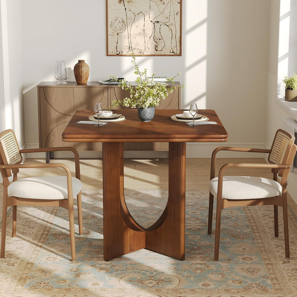 Rustic Brown Square Dining Table Fits 2-4 People