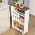 4-Tier Slim Rolling Storage Cart With Handle