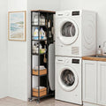 5-Tier Slim Rolling Cart with Pegboard White