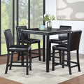 Walnut Farmhouse Dining Set Wood Table 4 Chairs