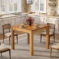 Brown Rustic Square Dining Table Textured Tabletop