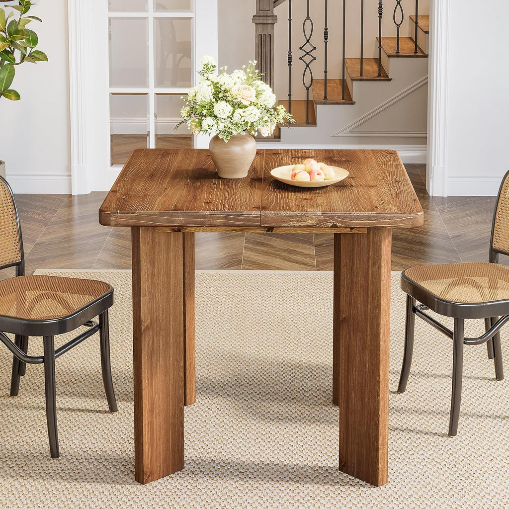 Walnut Square Farmhouse Dining Table Seats Four