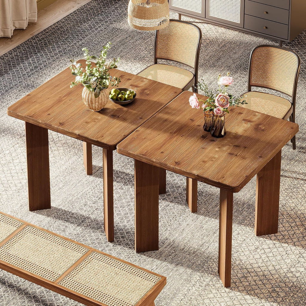 Walnut Square Farmhouse Dining Table Seats Four